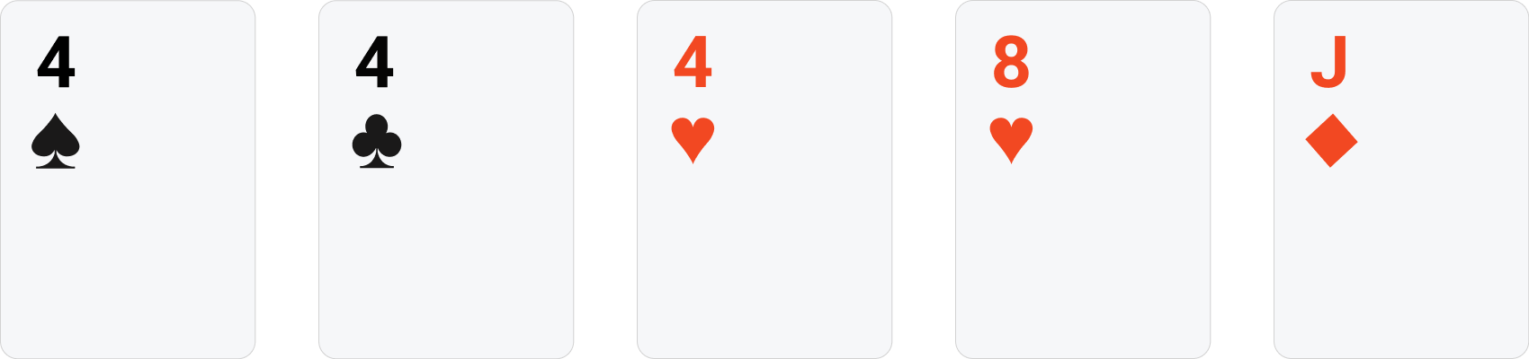 Three of a kind poker example