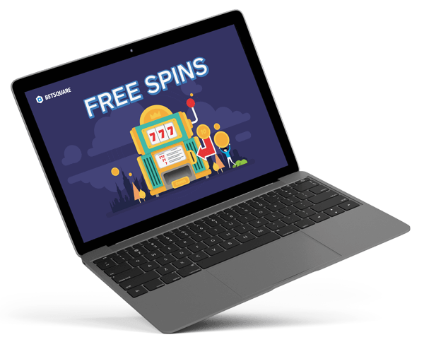 mockup macbook FREE SPINS infographic betsquare