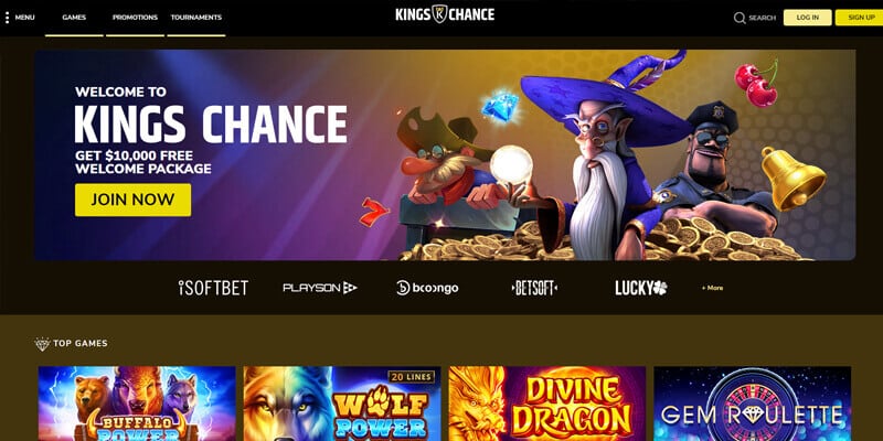 Kings Chance Casino homepage AU