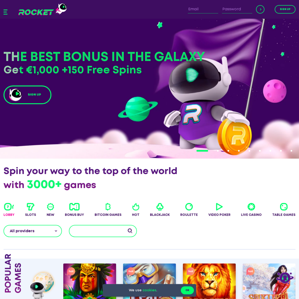 Casino Rocket Review 2024 | $1000 Bonus + 150 free spins now