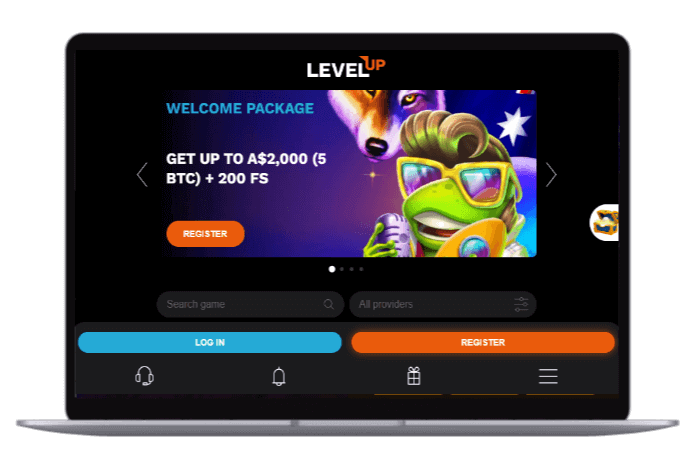 Levelup Casino Mockup AU