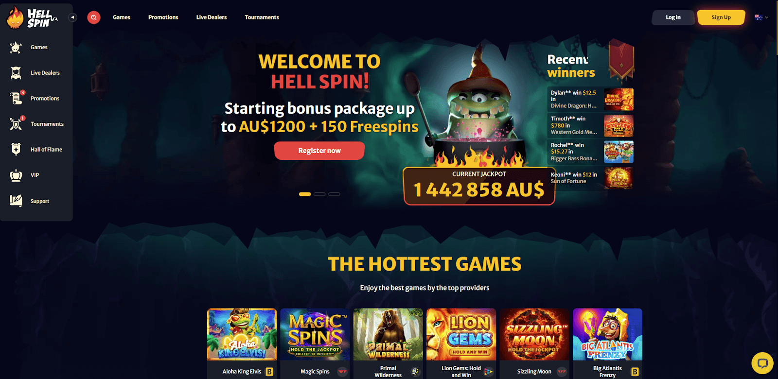 Hellspin Casino Interface