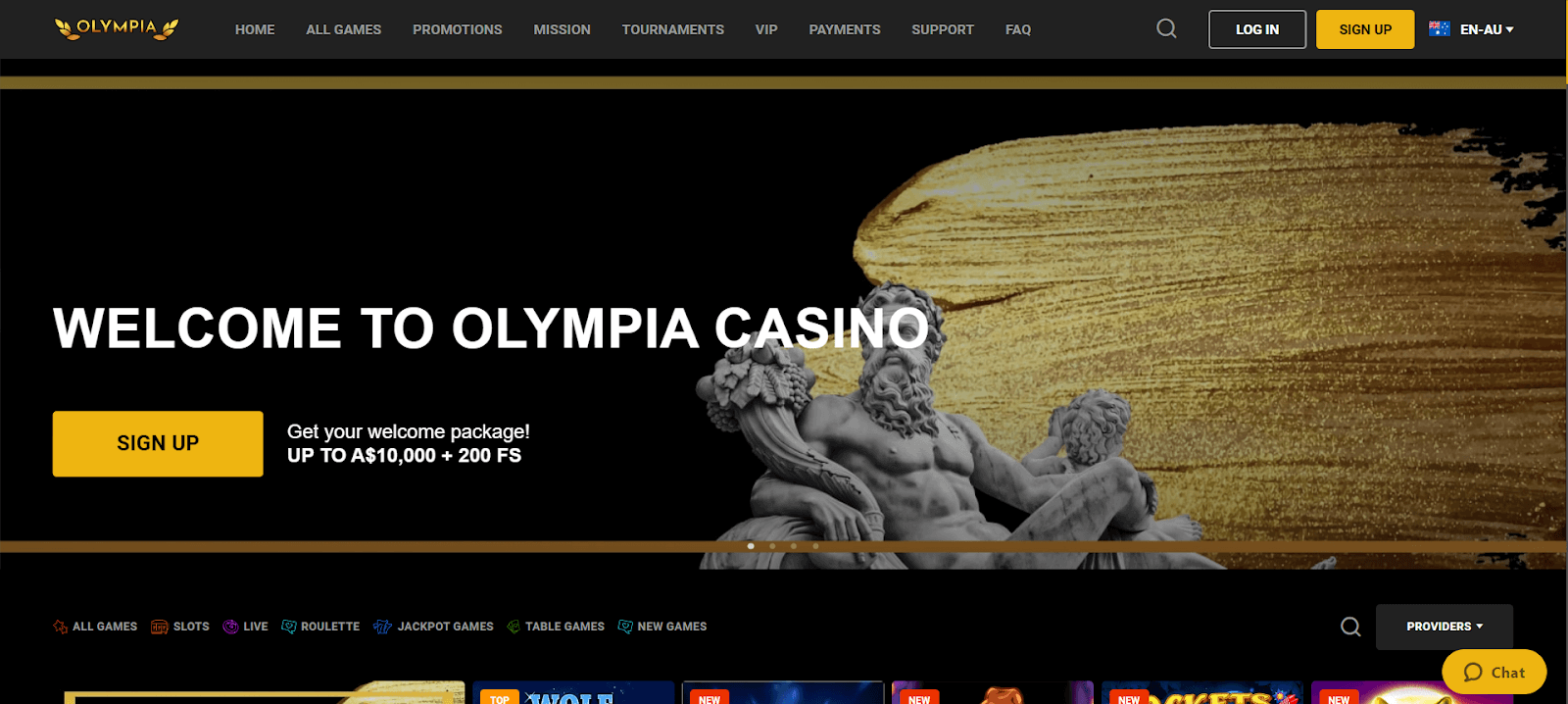 Olympia Casino Interface