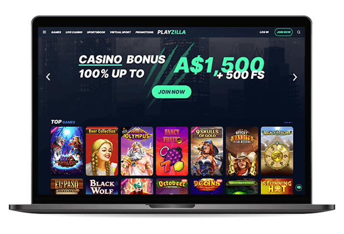 Playzilla Online Casino AU Mockup