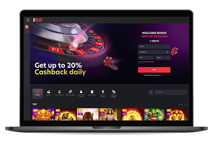 1Red Online Casino AU Mockup