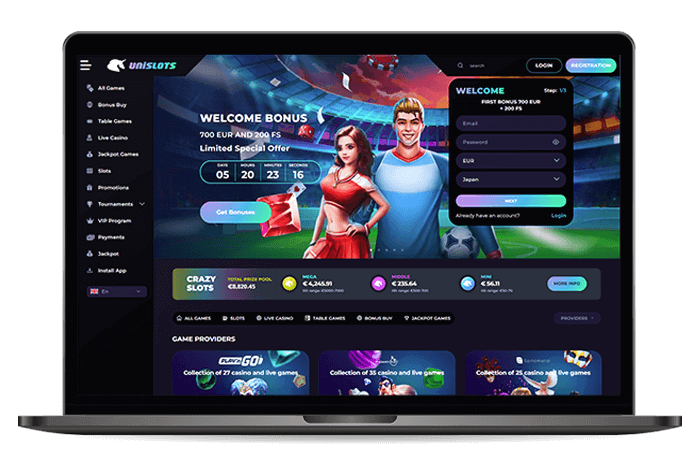 Unislots Online Casino Mockup NL