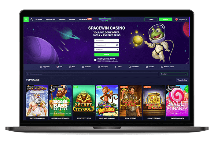 Spacewin Online Casino NL Mockup