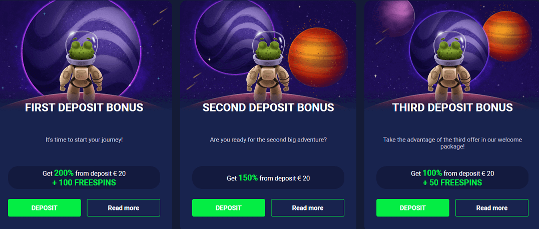 deposit bonussen spacewin