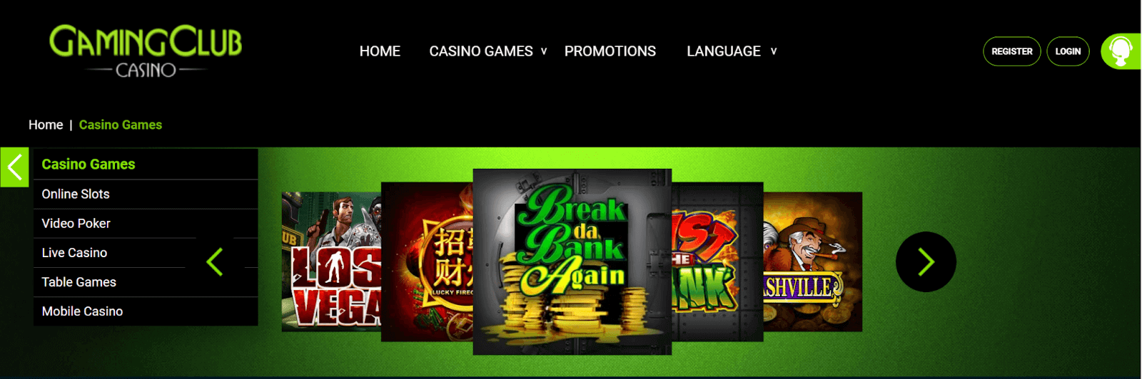 Gaming Club Casino Games