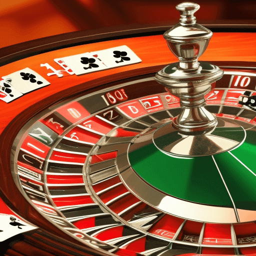 roulette table with cards
