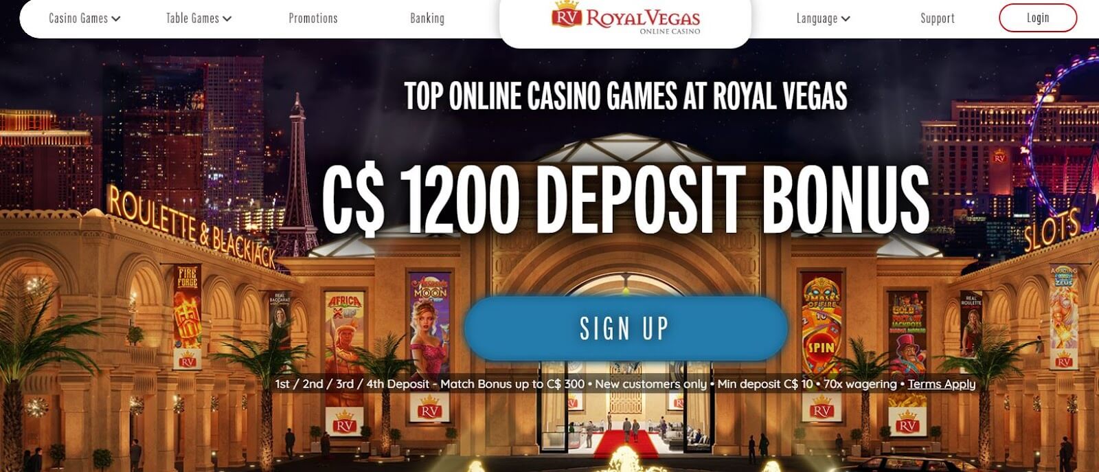 Royal Vegas Casino Interface