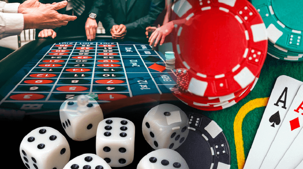 Animated image displaying casino table games