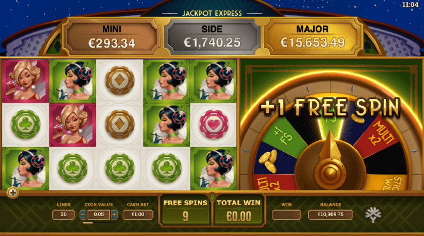 +1 free spin in the online pokies of jackpot Express