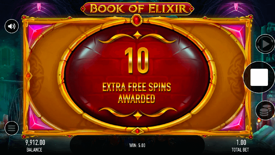 10 extra free spins are awarded