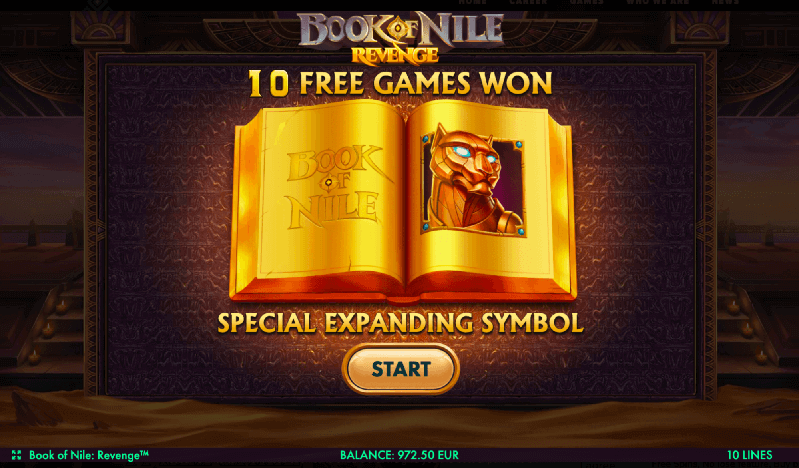 10 free games won a goldcen cat in the book of nile