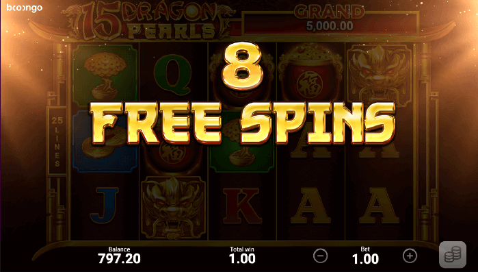 15 dragon pearls Online casino pokie with 8 free spins