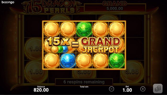 15x Grand Jackpot on the online Casino Pokie 15 Dragon Pearls