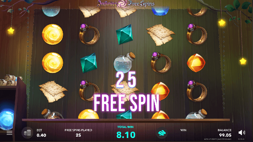 25 x free spin Showing the ingame online pokie Merlin's Tower