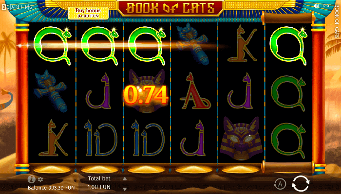 3 Symbols in the pokie Book of cats