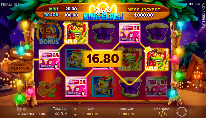 Aloha King Elvis 16.80 win Online casino pokie