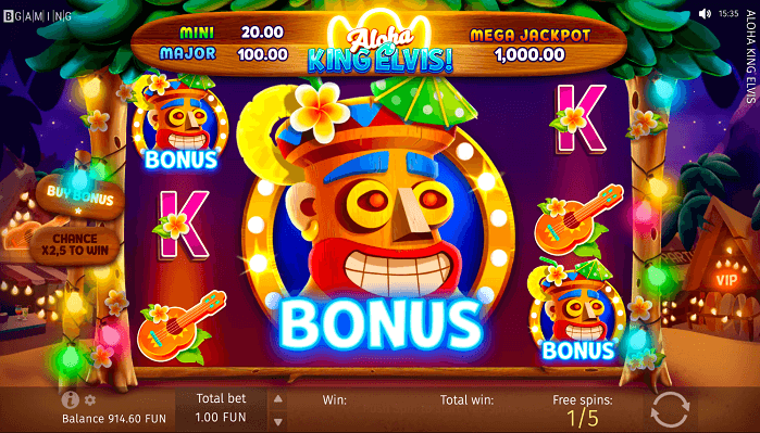 Aloha King Elvis Mega jackpot online casino pokie