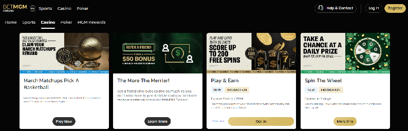 BetMGM online casino Options