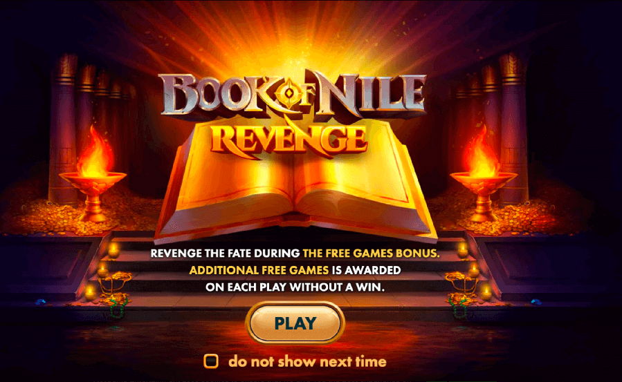 Book of nile Starter screen for online casinos 