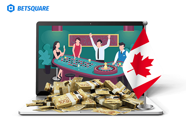 Canadian dollars on laptop casino