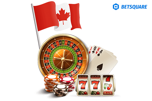 Canadian flag with online gambling games