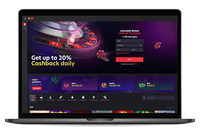 1Red Online Casino Canada Mockup