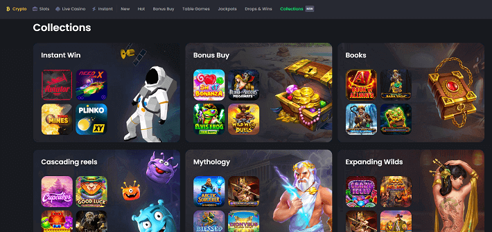 Collections for online Casino Bitvegas