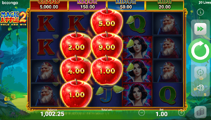 Combination on the reels of Magic Apple 2 Pokie