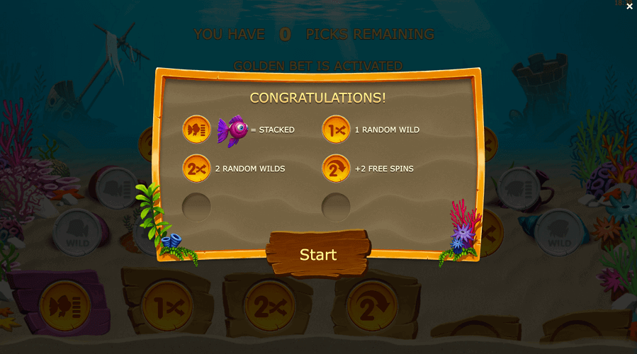 Congratulations with different kind of wins in Golden fish tank