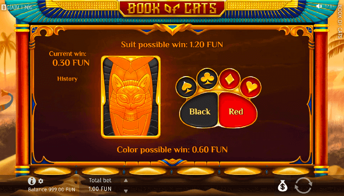 Current win overview book of cats pokie