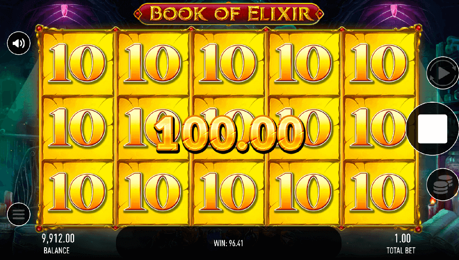 Every Symbol displaying 10 in the online pokies Book of elixir
