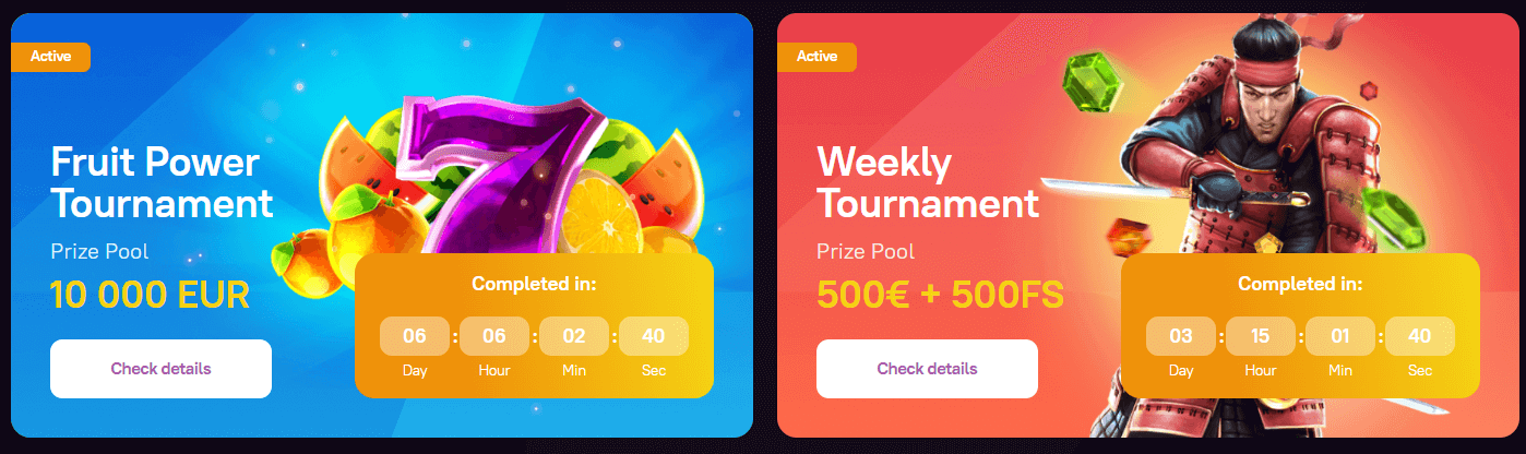 Fruit power tournament and the Weekly tournament prize pool