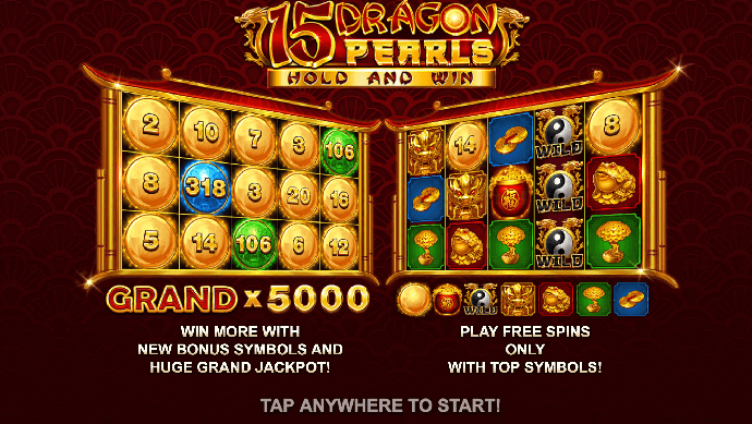Hold and win on the online casino pokie 15 DragonPearls