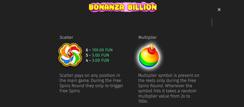 Scatters and multipliers in Bonanza Billion