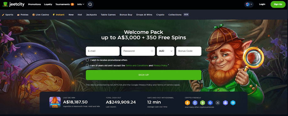 Welcome pack at Jeetcity Online casino