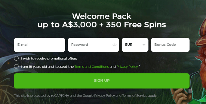 Welcome pack for the online casino