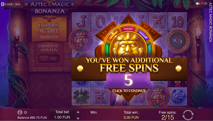 You have won 5 free spins in the Online casino pokie