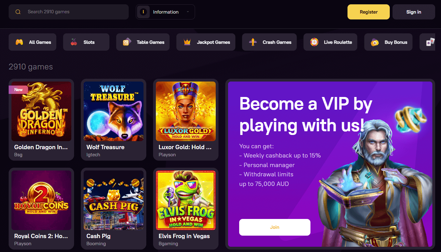 become a vip by playing with us 