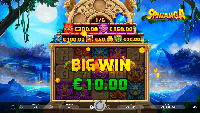 big win with the Spinanga online Casino Pokie