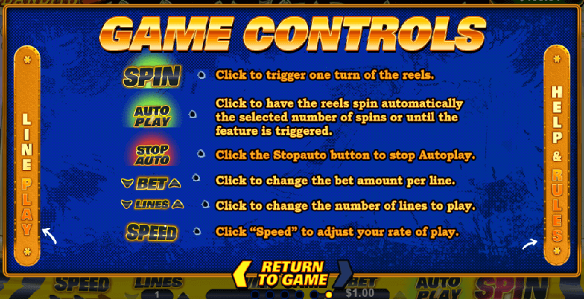 explanation of how the game controls work