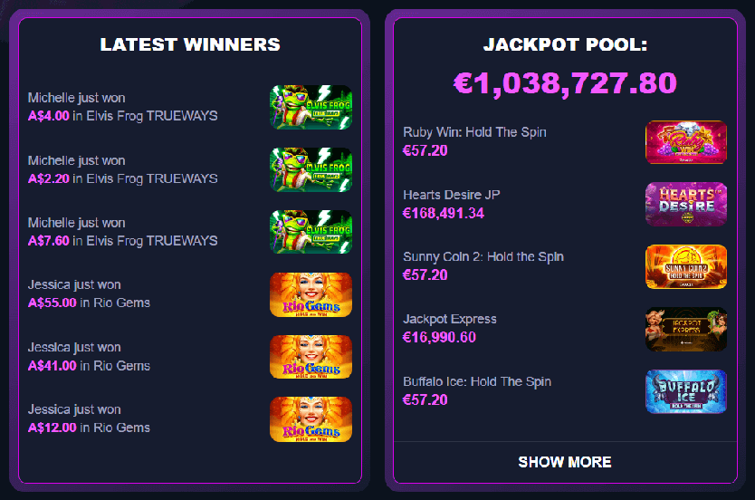 latest winners and jackpoot pool