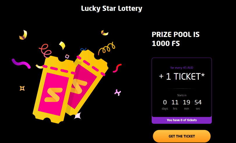 lucky star lottery prize pool is 1000 FS on Book of elixir