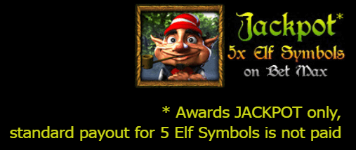 symbol with the text jackpot 5x elf symbols on bet max