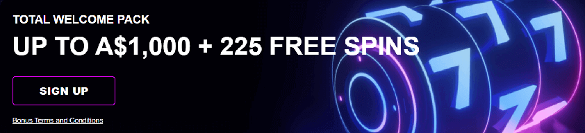 total welcome pack 225 free spins