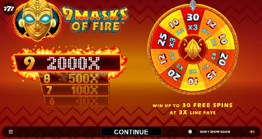 9 Masks of fire online Casino Slot CA Free Spins