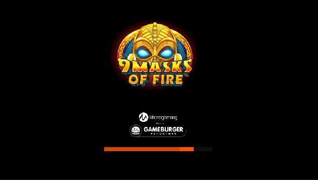Loading screen of the online Slot for Canadians 9 masks of fire